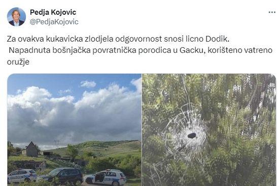 Tvit Predraga Kojovića - Avaz
