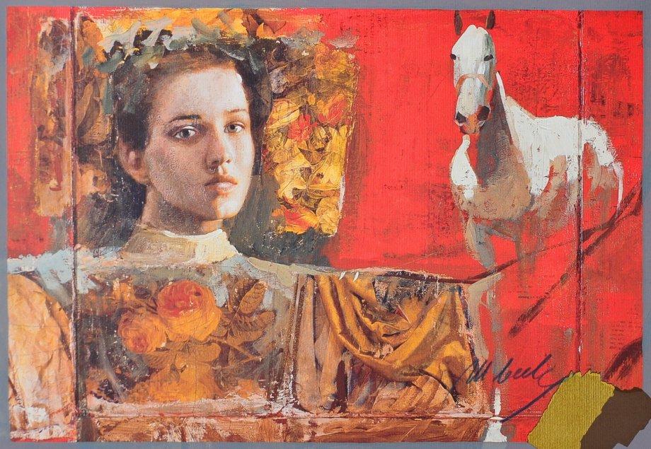 Slika „Djevojka s konjem“ Mersada Berbera: Ovo djelo našeg slavnog slikara nije bilo među onima u ambasadama,ali jesu brojne druge koje će tek biti izložene - Avaz