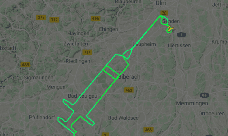 Njemački pilot 'iscrtao' na nebu špricu dugu 70 kilometara
