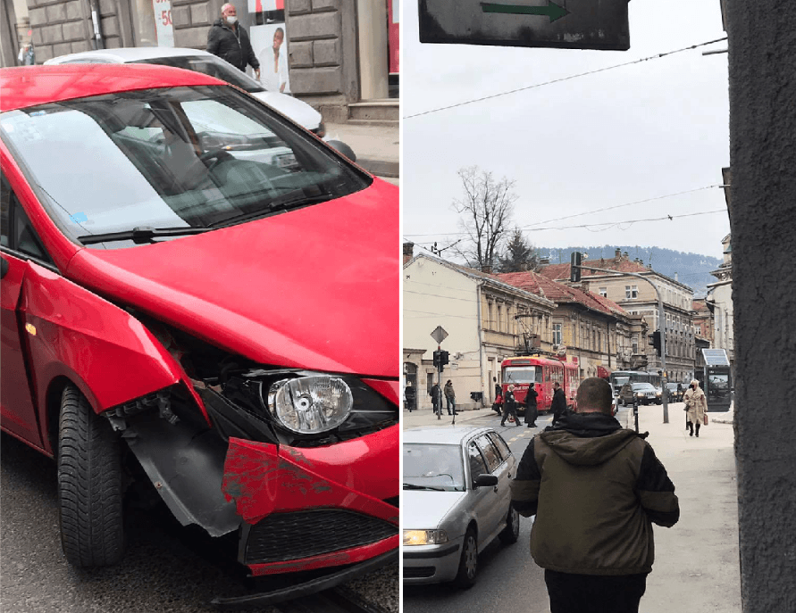 Automobilom udarila u ogradu kod Katedrale, tramvaji ne mogu proći