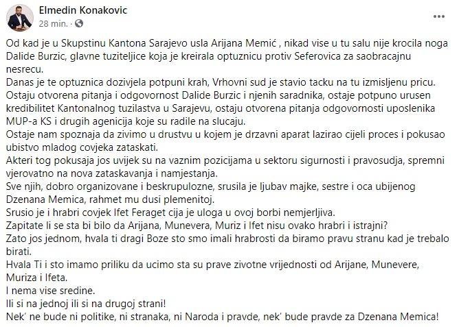 Status Elmedina Konakovića - Avaz
