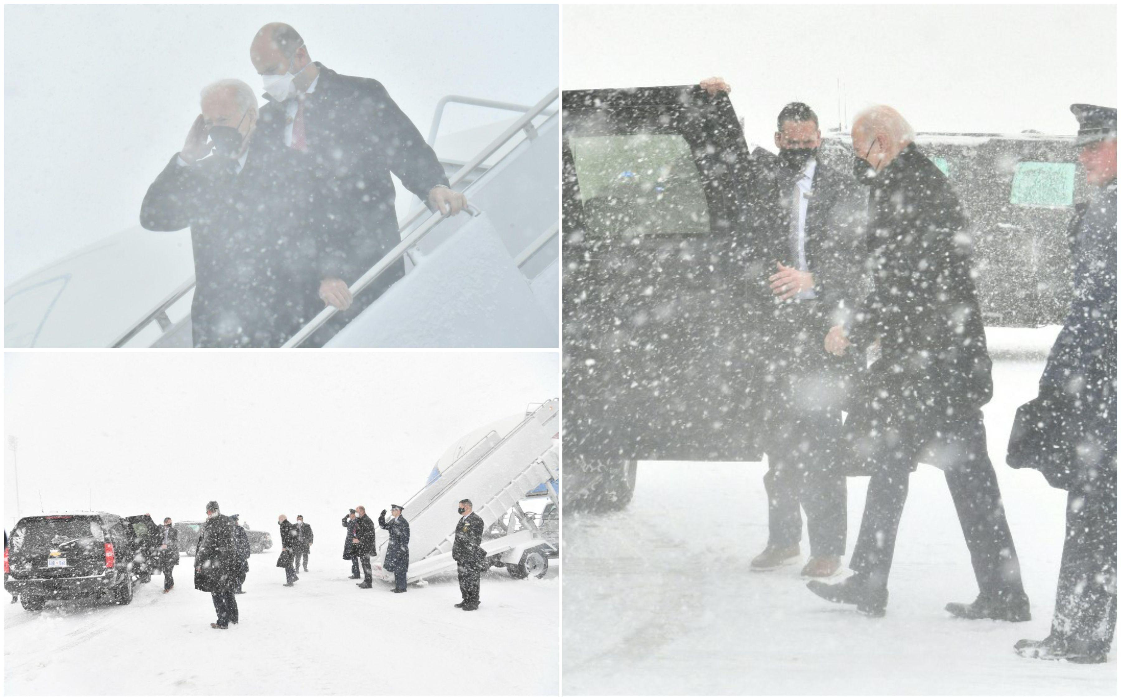 Snježna oluja u Vašingtonu uhvatila i predsjednika Bajdena, pola sata čekao u avionu