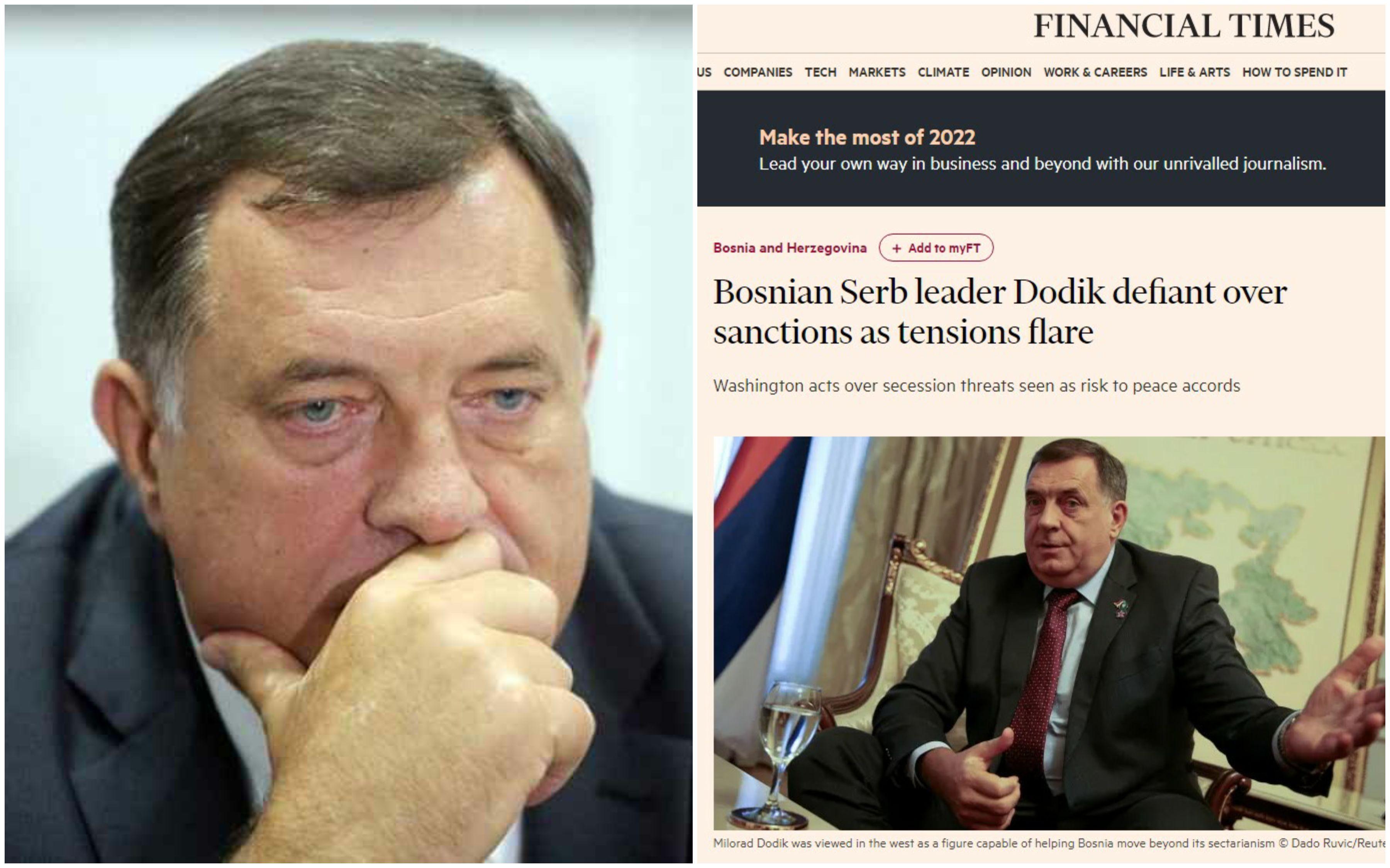 Financial Times o Dodiku: Prijetnje secesijom dolaze u trenutku kada se Zapad bori za uticaj na Balkanu sa Rusijom i Kinom