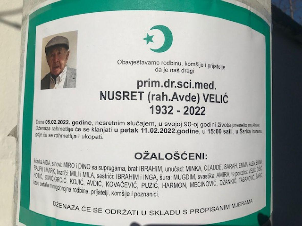 Preminuo ugledni mostarski ginekolog Nusret Velić - Avaz