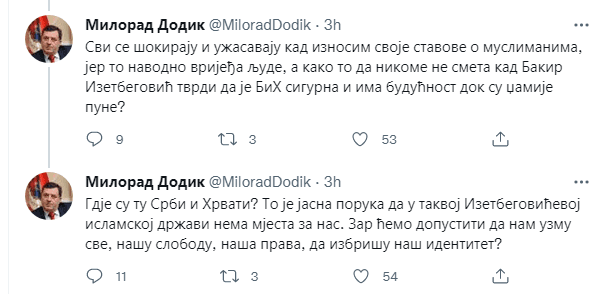 Dodikov tweet - Avaz