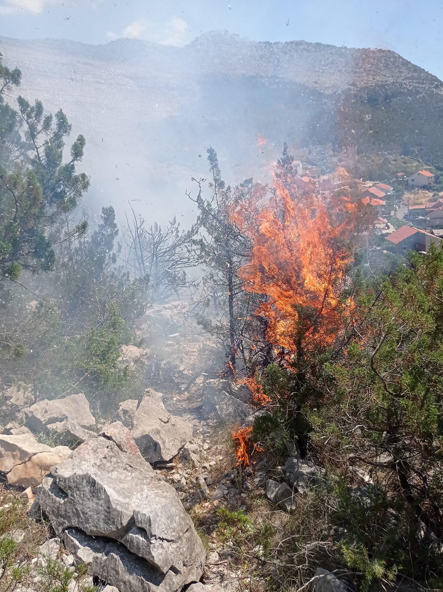 Trebinjski vatrogasci obuzdali vatrenu stihiju u naseljima Mostaći i Todorići