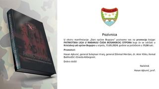 Promocija knjige "Patriotska liga u rađanju čuda bosanskog otpora" u srijedu u Bugojnu

