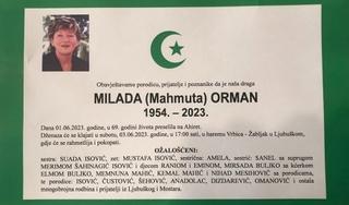 Preminula Milada Orman, nekadašnja profesorica Druge gimnazije Mostar
