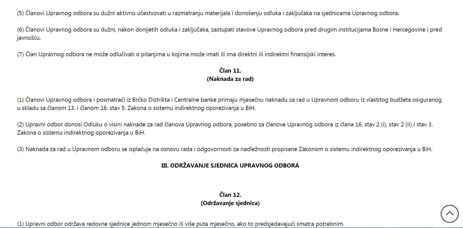 Faksimil Odluke o novom Poslovniku UO UIO: Sami određuju naknadu - Avaz