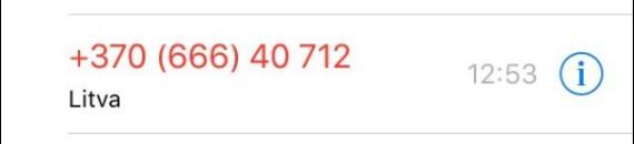 Primjer propuštenog poziva s nepoznatog broja iz Litvanije - Avaz