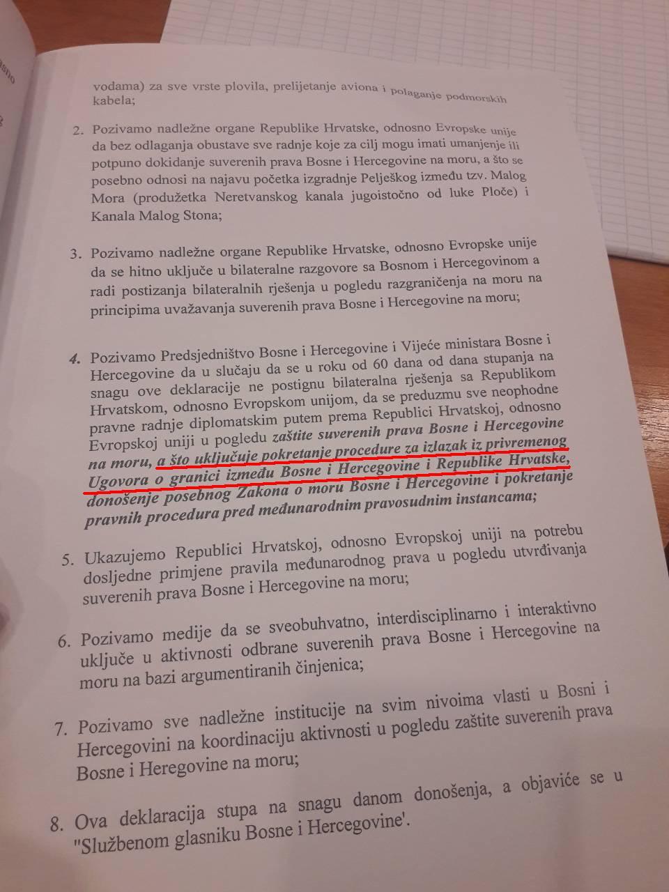Rečenica nakon čijeg izbacivanja su poslanici SBB-a pristali da potpišu Deklaraciju - Avaz