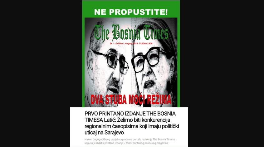 Prvo printano izdanje ''The Bosnia Timesa''