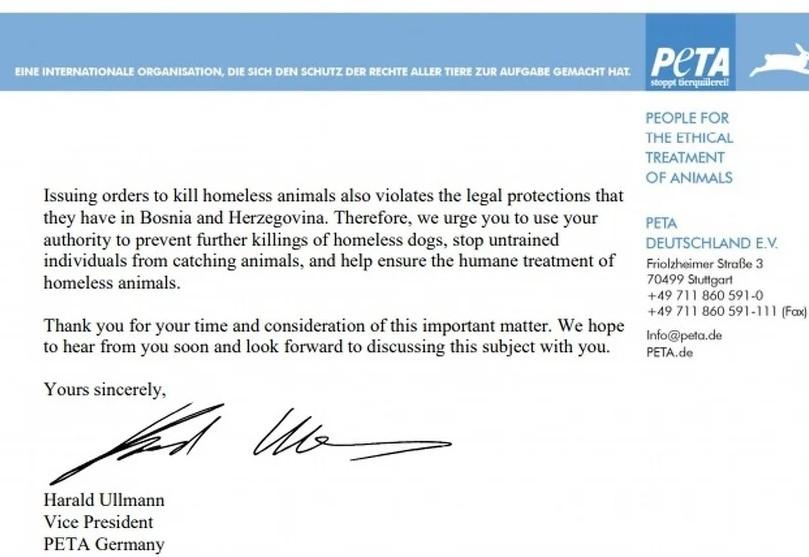 PETA pisala vlastima u FBiH: Zaustavite ubijanje pasa