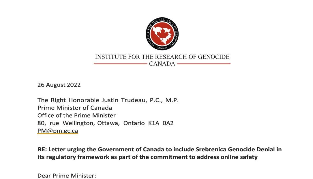 Pismo koje je upućeno Vladi Kanade - Avaz