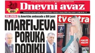 U današnjem "Dnevnom avazu" čitajte: Marfijeva poruka Dodiku
