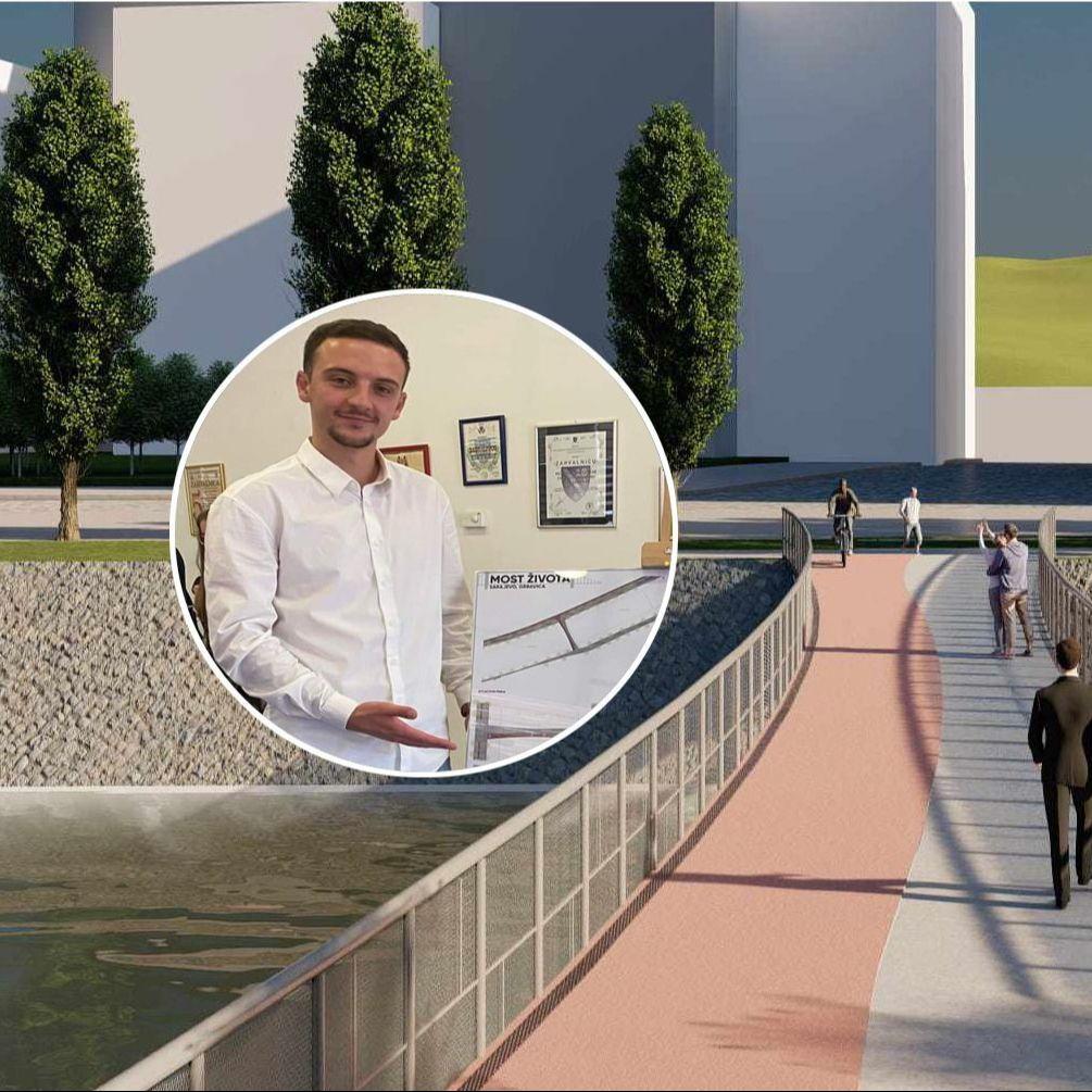 Student arhitekture Ekrem Polovina autor najboljeg projekta: Most života na Miljacki predstavlja put ka slobodi