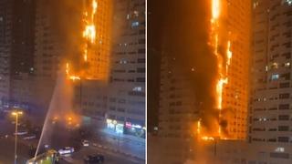 Požar u Ajmanu: Vatra gutala neboder, vjetar raznosio žar po gradu