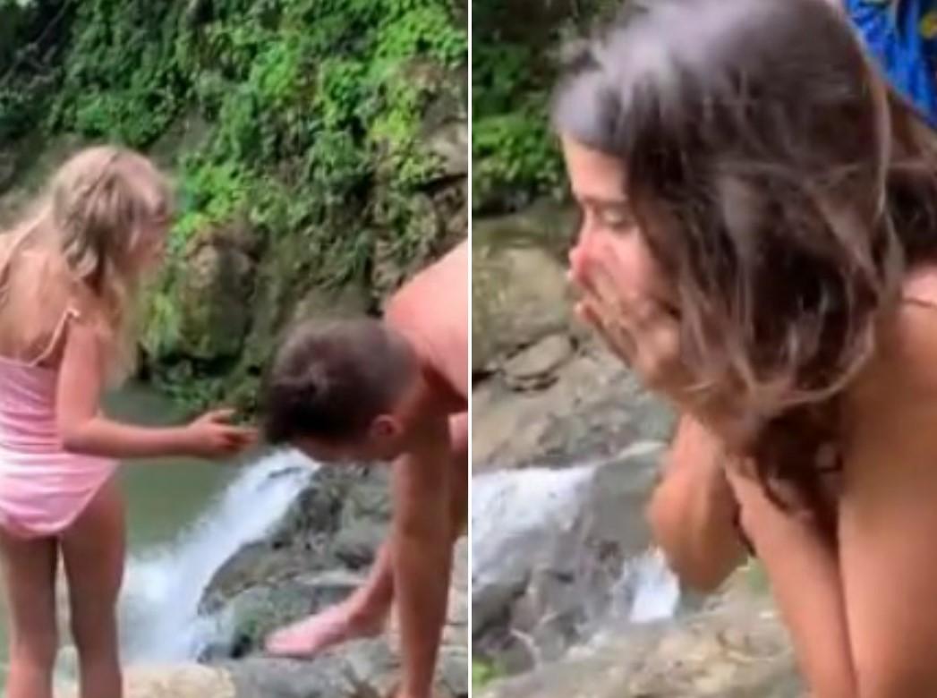 Kakav je ovo otac: Pogledajte kako je slavni Tom Brejdi "razbio" kćerku na vodopadu u Kostariki