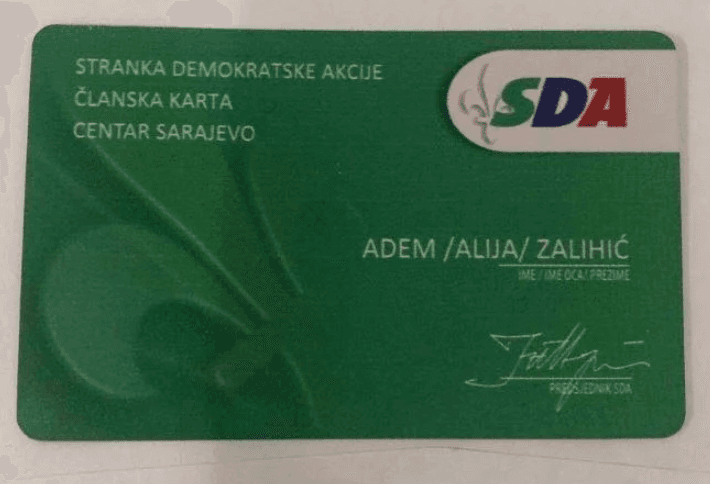Objavljena članska karta SDA iz 2018. - Avaz