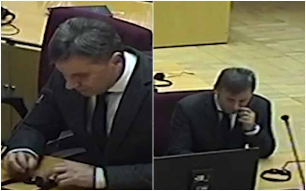 Video / Novalić u sudnici: Cupka, žvaće žvaku, igra se sa slušalicama, češka nos...