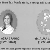 Ovako bi trebala izgledati spomen-ploča u čast nastradalih mladih doktorica Azre Spahić i Alme Suljić