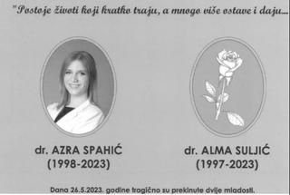 Ovako bi trebala izgledati spomen-ploča u čast nastradalih mladih doktorica Azre Spahić i Alme Suljić