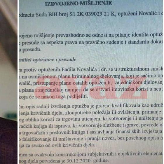 "Avaz" ekskluzivno u posjedu spornog dokumenta: Sudija Perić advokatima poslao izdvojeno mišljenje!
