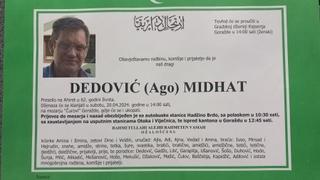 Sutra dženaza Midhatu Dedoviću koji je nestao u novembru prošle godine