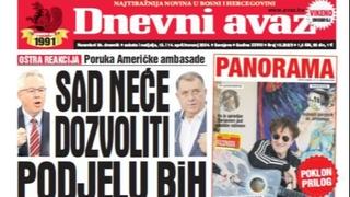 U dvobroju "Dnevnog avaza" čitajte: SAD neće dozvoliti podjelu BiH
