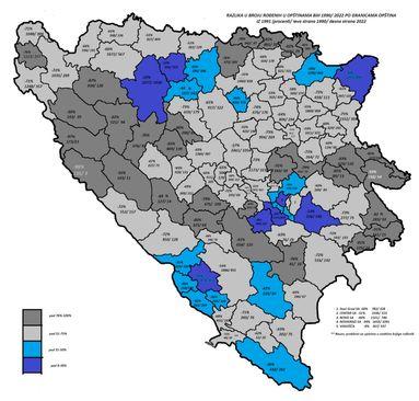 Mapa pokazuje realnu sliku po općinama - Avaz
